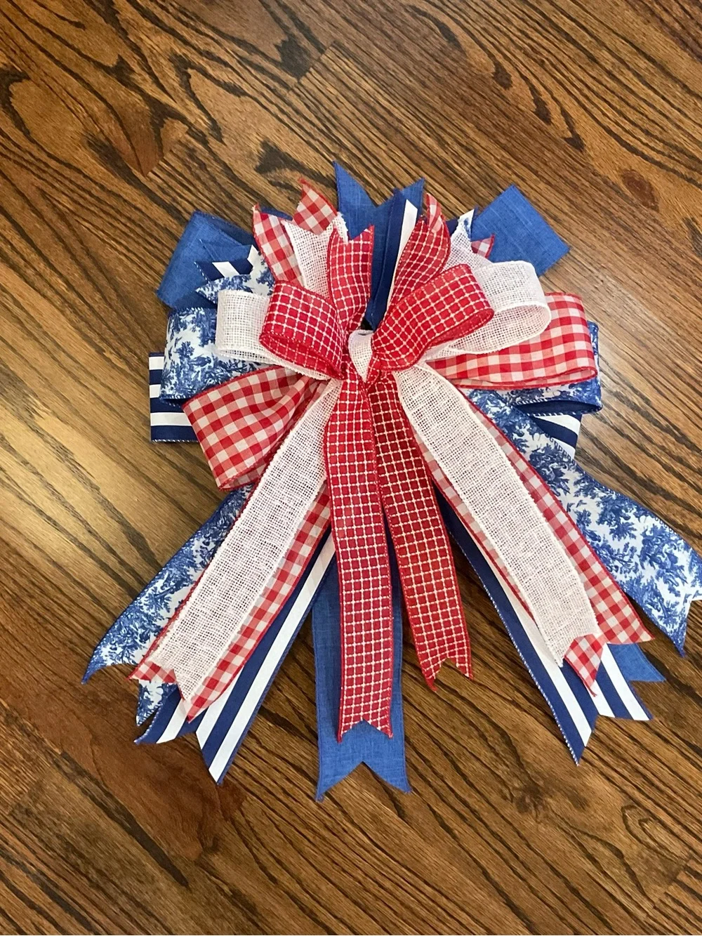 Patriotic Red, White & Blue Holiday Bow